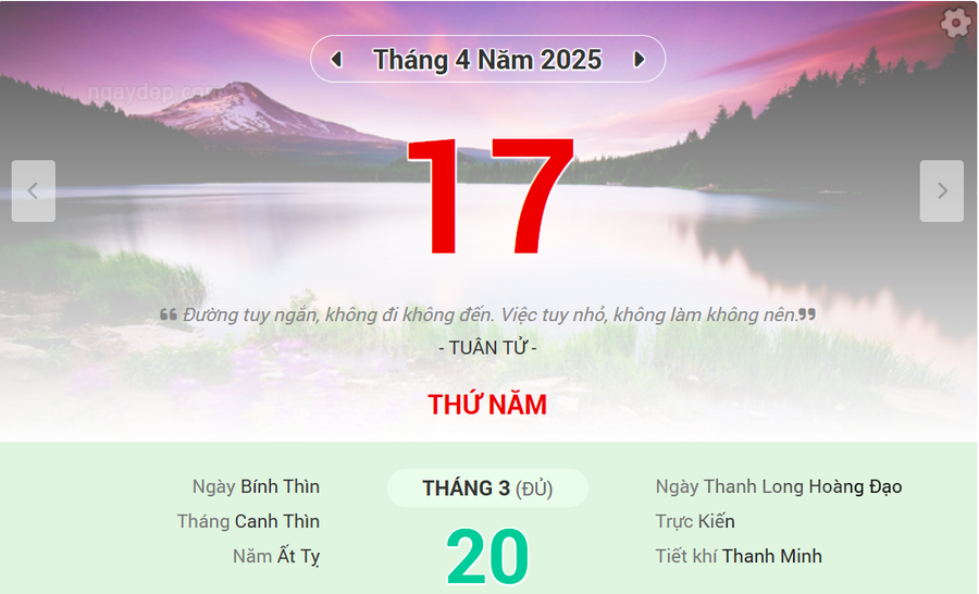 Lịch âm 17/4 - Xem lịch âm ngày 17/4