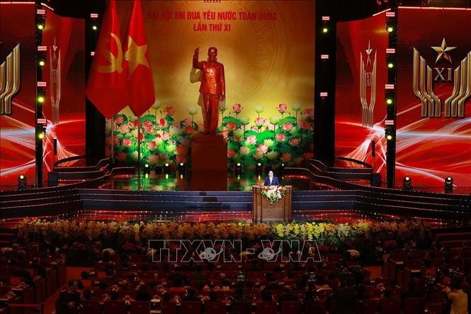 Thủ tướng Phạm Minh Chính, Chủ tịch Hội đồng Thi đua-Khen thưởng Trung ương phát động thi đua giai đoạn 2026 – 2030. Ảnh: Dương Giang/TTXVN