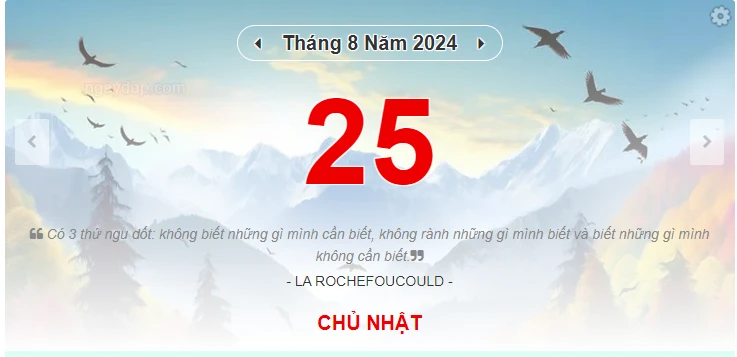 Lịch âm 25/8 - Xem lịch âm ngày 25/8