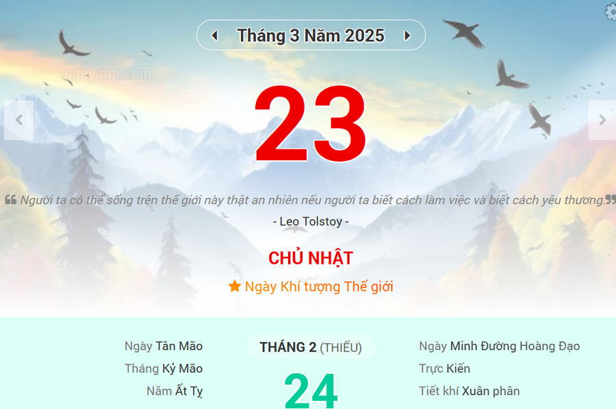 Lịch âm 23/3 - Xem lịch âm ngày 23/3