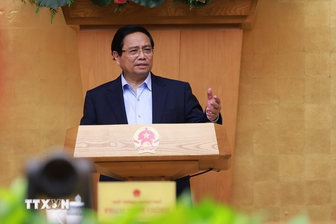 Thủ tướng Phạm Minh Chính chủ trì Phiên họp Chính phủ thường kỳ tháng 8 năm 2025. (Ảnh: Dương Giang/TTXVN). Thủ tướng Phạm Minh Chính chủ trì Phiên họp Chính phủ thường kỳ tháng 8 năm 2025. (Ảnh: Dương Giang/TTXVN).