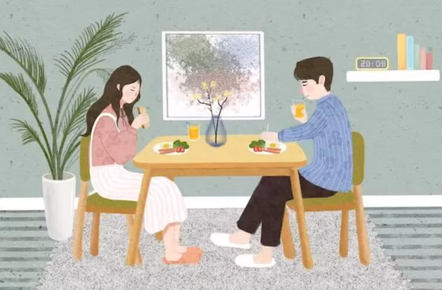 Nếu các cặp vợ chồng trẻ có thể cùng nhau ăn sáng hàng ngày, đó thật sự là một cuộc sống thường nhật quý giá và đầy yêu thương. (Ảnh: ITN).