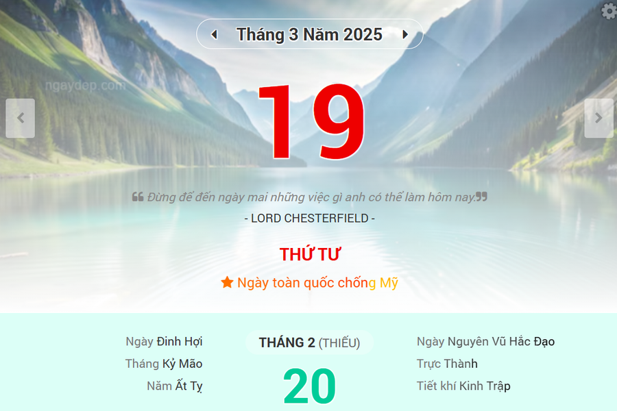 Lịch âm 19/3 - Xem lịch âm ngày 19/3