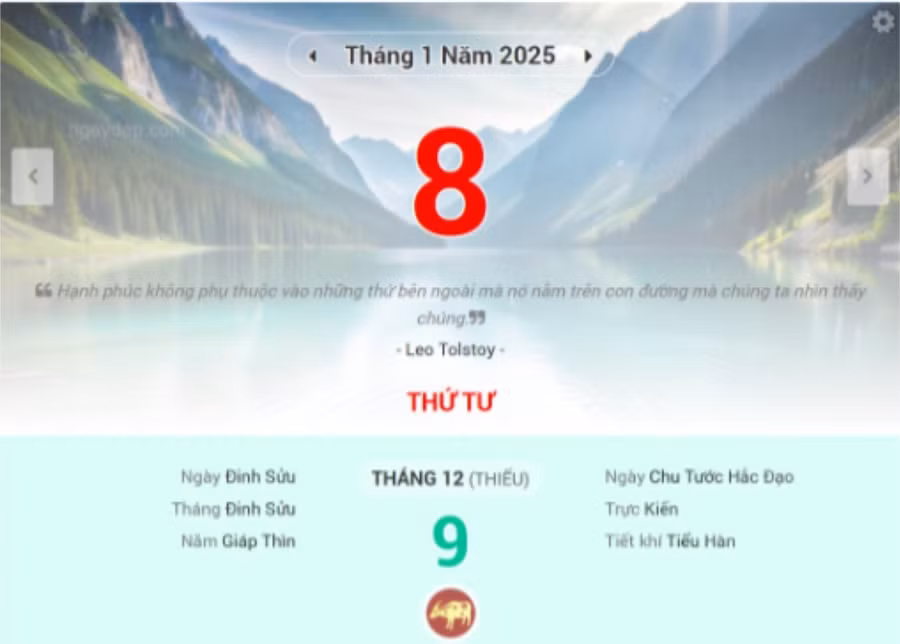 Lịch âm 8/1 - Xem lịch âm ngày 8/1