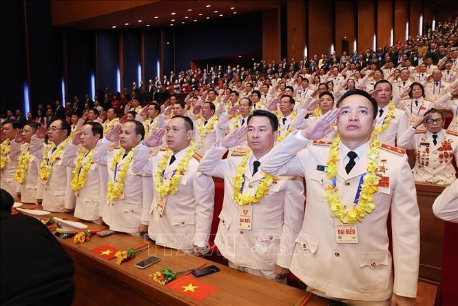 Các đại biểu công an dự Đại hội. Ảnh: Lâm Khánh/TTXVN