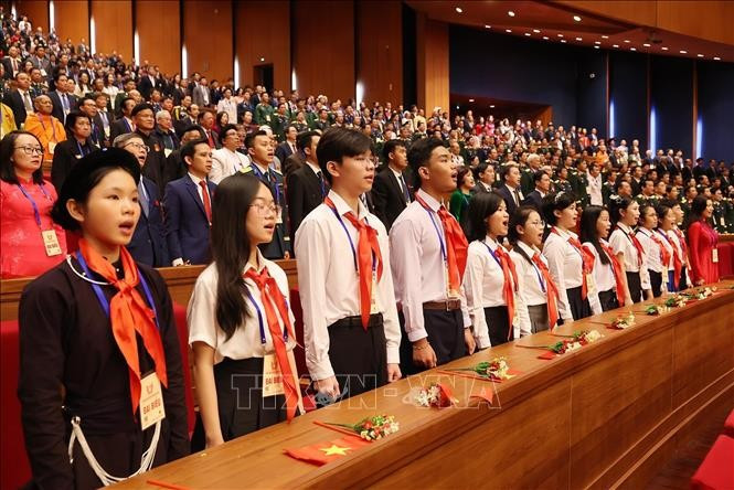 Các đại biểu thiếu niên dự Đại hội. Ảnh: Lâm Khánh/TTXVN