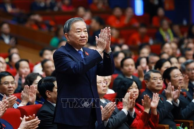 Tổng Bí thư Tô Lâm dự Đại hội Thi đua yêu nước lần thứ XI. Ảnh: Dương Giang/TTXVN