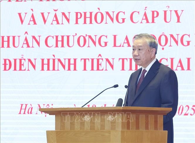 Tổng Bí thư Tô Lâm phát biểu. Ảnh: Thống Nhất/TTXVN Tổng Bí thư Tô Lâm phát biểu. Ảnh: Thống Nhất/TTXVN