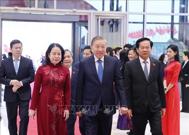 Tổng Bí thư Tô Lâm đến dự Đại hội. Ảnh: Lâm Khánh/TTXVN