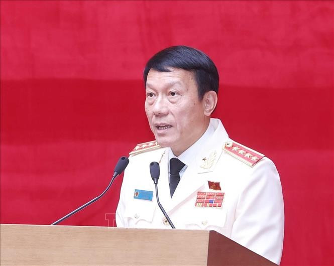 Đại tướng Lương Tam Quang, Ủy viên Bộ Chính trị, Bí thư Đảng uỷ Công an Trung ương, Bộ trưởng Bộ Công an phát biểu. Ảnh: Thống Nhất/TTXVN. Đại tướng Lương Tam Quang, Ủy viên Bộ Chính trị, Bí thư Đảng uỷ Công an Trung ương, Bộ trưởng Bộ Công an phát biểu. Ảnh: Thống Nhất/TTXVN.