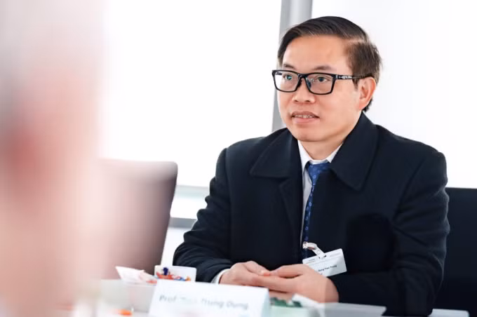 GS. TS. BS Trần Trung Dũng, Tổng giám đốc Hệ thống Y tế Vinmec phát biểu tại sự kiện. Ảnh: Siemens Healthineers.