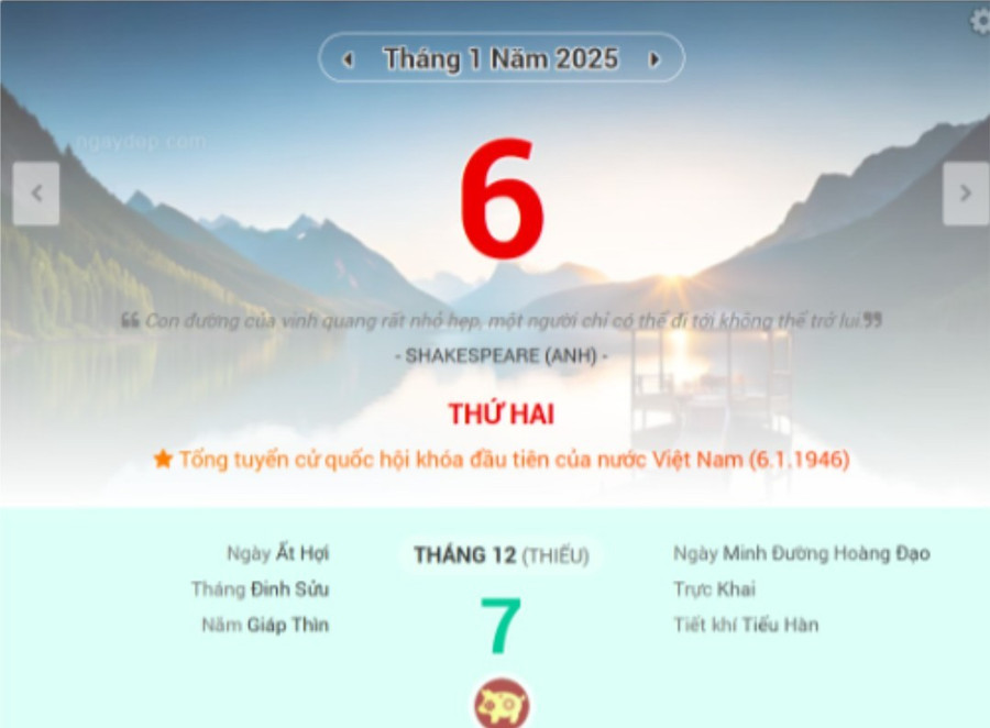 Lịch âm 6/1 - Xem lịch âm ngày 6/1