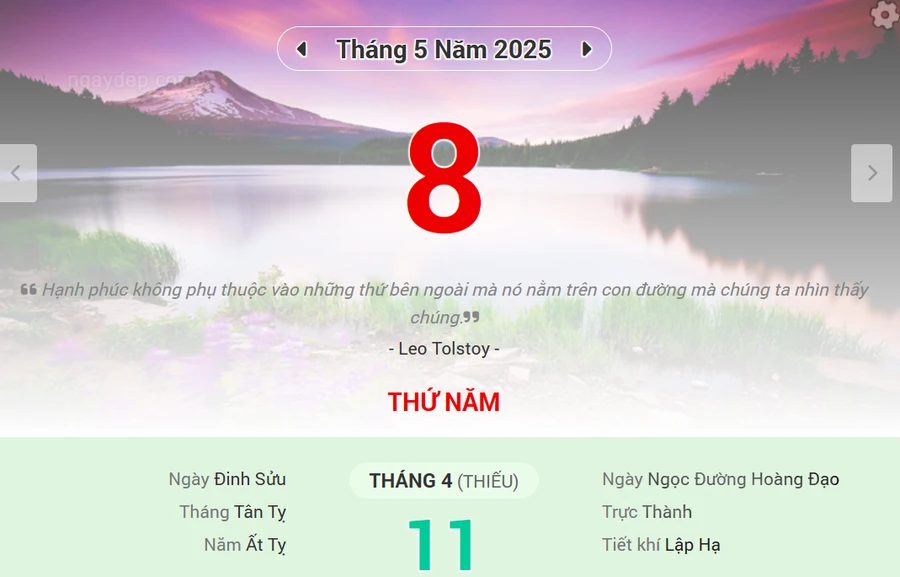 Lịch âm 8/5 - Xem lịch âm ngày 8/5