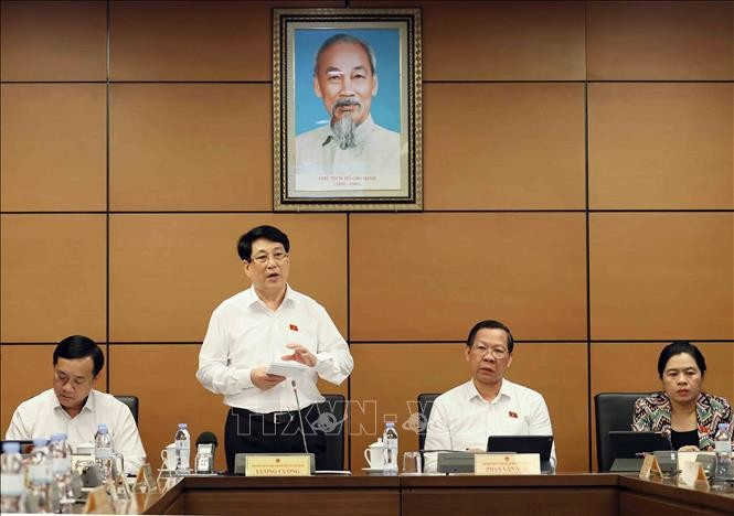 Chủ tịch nước Lương Cường, đại biểu Quốc hội TPHCM phát biểu tại tổ. Ảnh: An Đăng/TTXVN. Chủ tịch nước Lương Cường, đại biểu Quốc hội TPHCM phát biểu tại tổ. Ảnh: An Đăng/TTXVN.