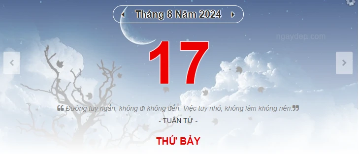 Lịch âm 17/8 - Xem lịch âm ngày 17/8