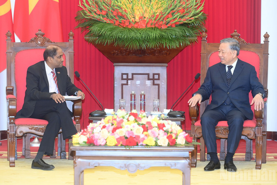 Tổng Bí thư Tô Lâm tiếp Đại sứ Cộng hòa Singapore tại Việt Nam Jaya Ratnam.
