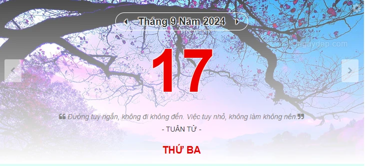 Lịch âm 17/9 - Xem lịch âm ngày 17/9