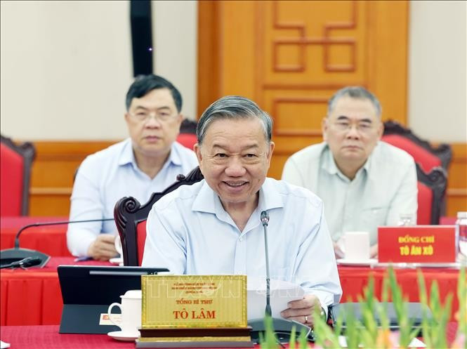 Tổng Bí thư Tô Lâm phát biểu. (Ảnh: Thống Nhất/TTXVN)