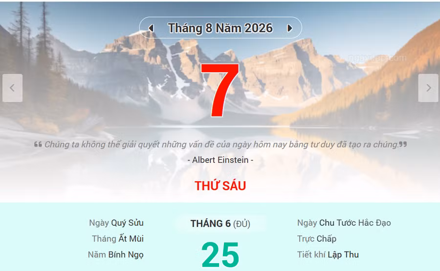 Lịch âm 7/8 - Xem lịch âm ngày 7/8