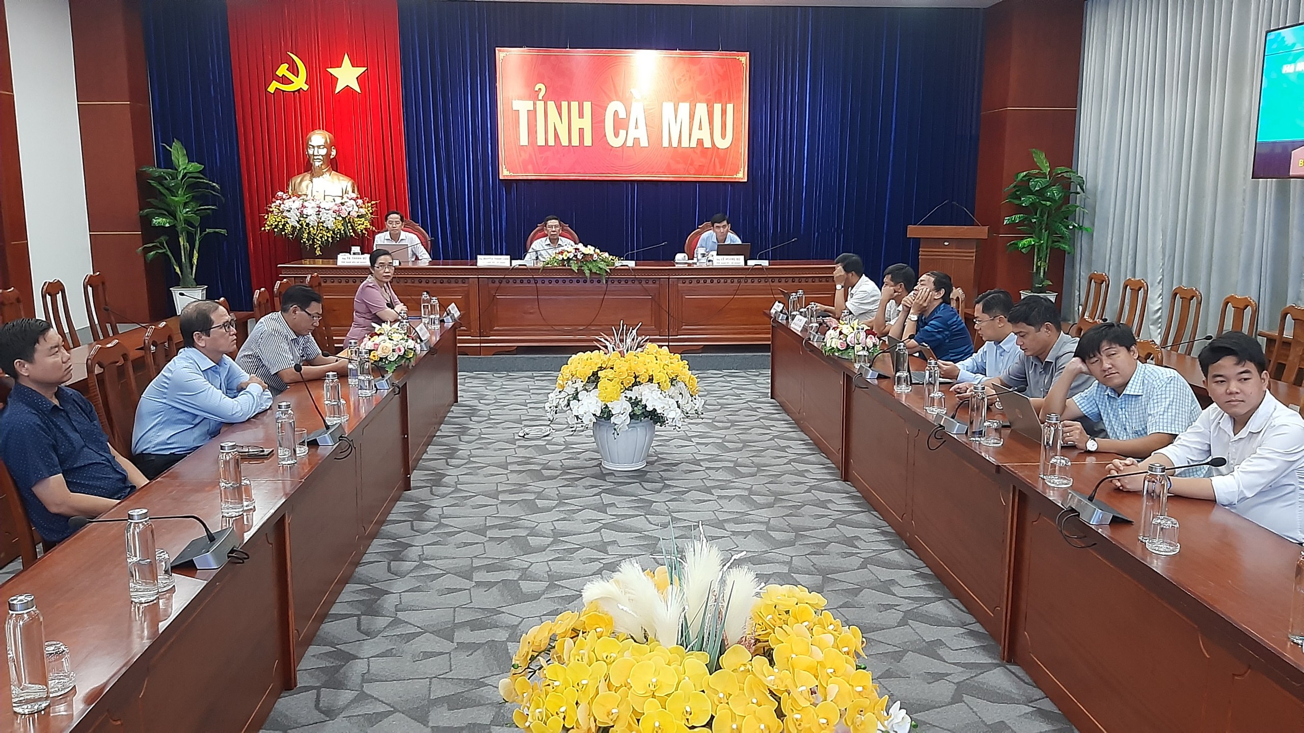 Quang cảnh tại điểm cầu tỉnh Cà Mau. Ảnh: T. Sắc. Quang cảnh tại điểm cầu tỉnh Cà Mau. Ảnh: T. Sắc.