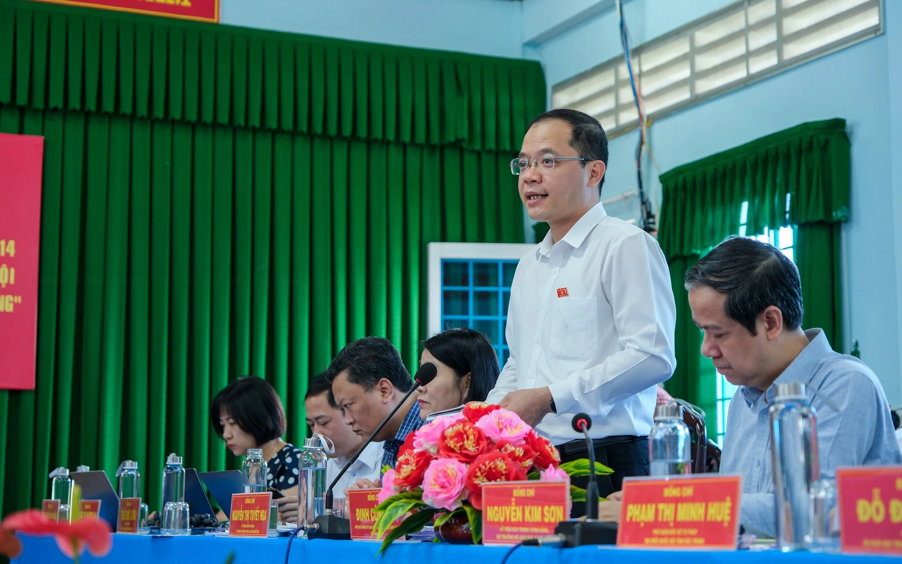 Đồng chí Đinh Công Sỹ - Phó Chủ nhiệm Ủy ban Văn hóa, Giáo dục của Quốc hội phát biểu tại buổi làm việc.