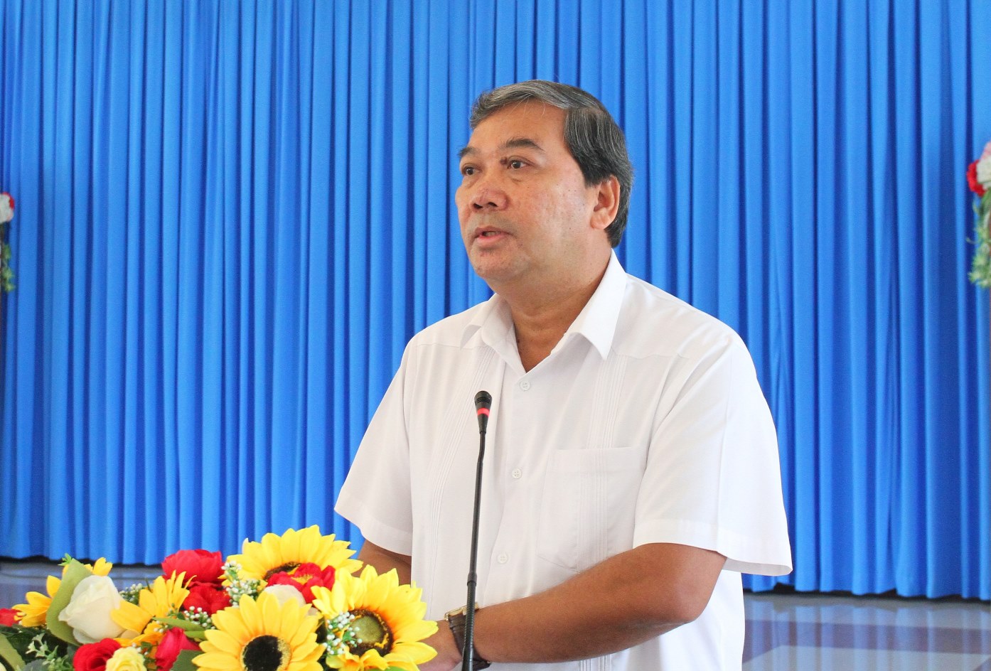 Ông Kim Ngọc Thái, Phó Bí thư Thường trực Tỉnh ủy, Chủ tịch HĐND tỉnh Trà Vinh phát biểu tại buổi làm việc. Ông Kim Ngọc Thái, Phó Bí thư Thường trực Tỉnh ủy, Chủ tịch HĐND tỉnh Trà Vinh phát biểu tại buổi làm việc.