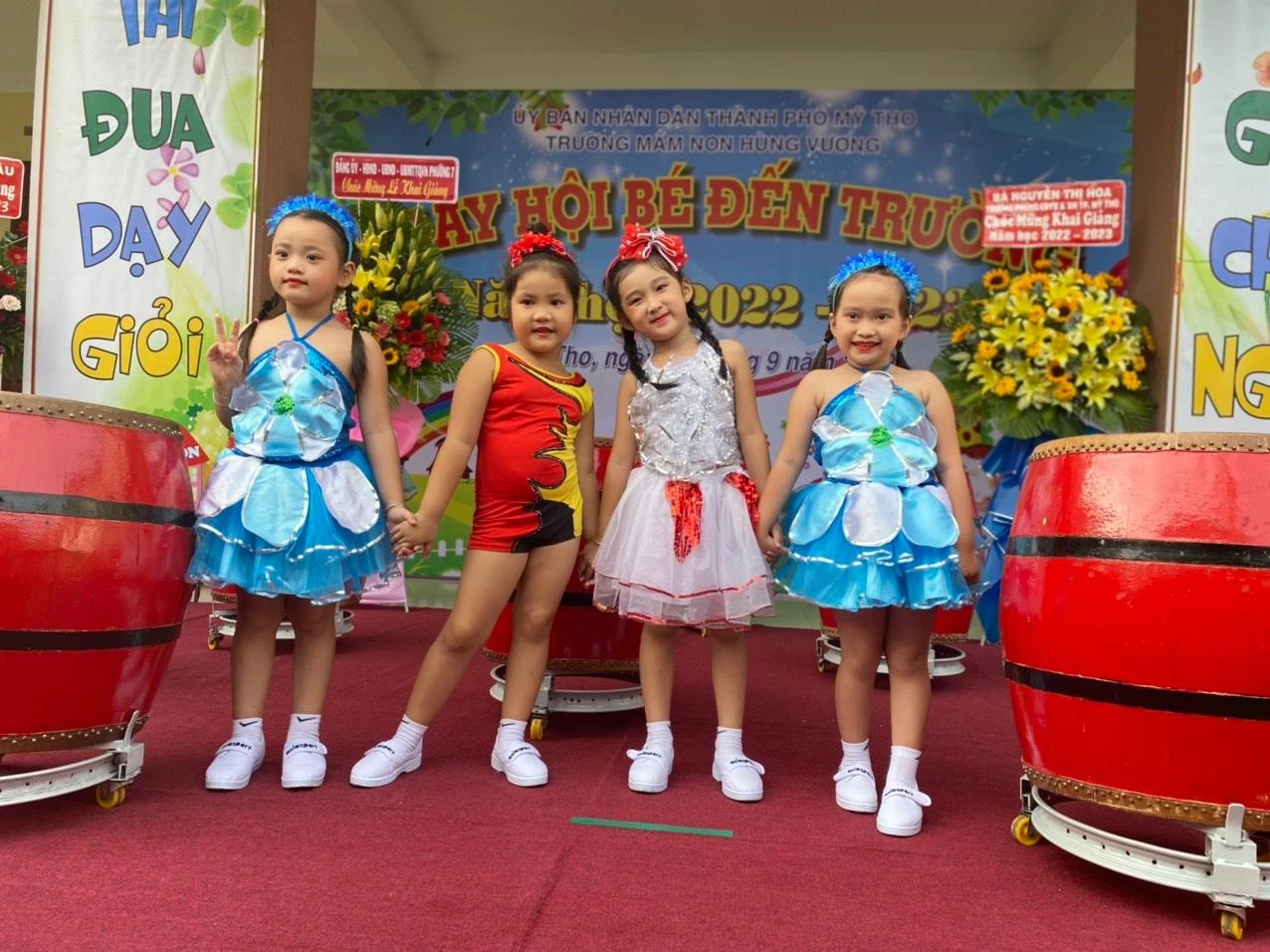 Học sinh mầm non Tiền Giang hân hoan ngày khai giảng.