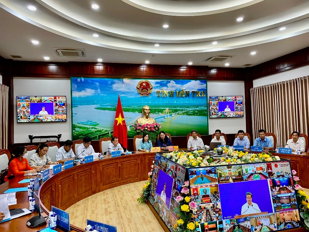 Quang cảnh Hội nghị tại UBND tỉnh Bến Tre.