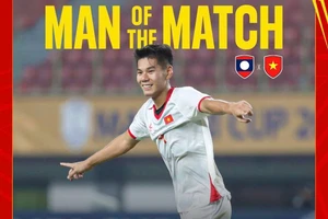 Hiểu Minh được bầu chọn là Cầu thủ xuất sắc nhất trận U23 Việt Nam 3-0 U23 Lào, vòng bảng U23 Đông Nam Á 2025. Ảnh: VFF.