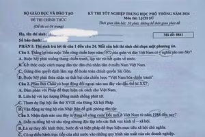 Gợi ý đáp án môn Lịch sử Kỳ thi tốt nghiệp THPT 2026