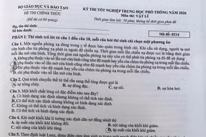 Gợi ý đáp án môn Vật lí Kỳ thi tốt nghiệp THPT 2026