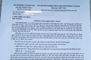 Đề thi và gợi ý đáp án môn Ngữ văn Kỳ thi tốt nghiệp THPT năm 2025