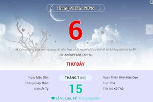 Lịch âm 6/9 - Xem lịch âm ngày 6/9