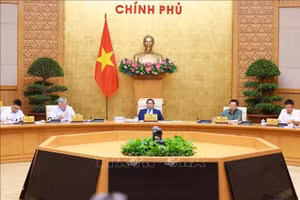 Thủ tướng chủ trì Phiên họp Chính phủ về tổ chức chính quyền địa phương 2 cấp. Ảnh: Dương Giang/TTXVN.