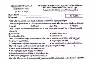 Gợi ý đáp án môn Giáo dục Kinh tế và Pháp luật Kỳ thi tốt nghiệp THPT năm 2025