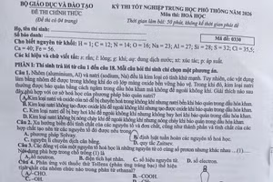 Gợi ý đáp án môn Hóa học Kỳ thi tốt nghiệp THPT 2026