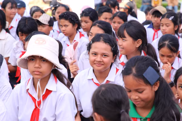 Học sinh xã Ea Tul, tỉnh Đắk Lắk. (Ảnh: Thế Hùng)