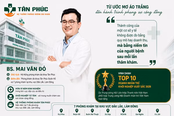 Bác sĩ Mai Văn Đỏ, Chủ tịch Hệ thống phòng khám đa khoa Tân Phúc.
