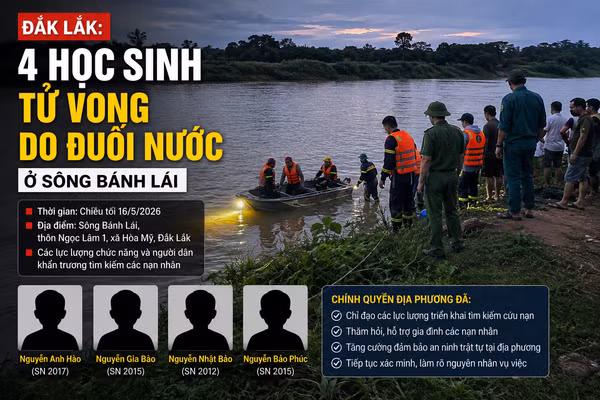 Bốn học sinh đuối nước thương tâm tại Đắk Lắk. (Ảnh minh họa)