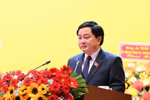 Ông Nguyễn Văn Quyết - Bí thư Tỉnh ủy Tây Ninh phát biểu tại đại hội. (Ảnh: BTC)