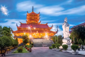 Chùa Thanh Tâm nơi tôn trí Xá lợi Phật trong Đại lễ Vesak 2025. 