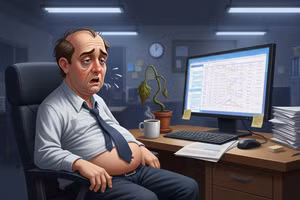 Đàn ông ở độ tuổi trung niên có bụng to vì nhiều lý do. 