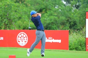 Quốc Anh tại giải Tiền Phong Golf Championship 2019. (Ảnh: NVCC)