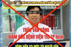 Hình ảnh của Giám đốc Bệnh viện Nhân dân 115 bị gán ghép sai sự thật. (Ảnh: CMH)