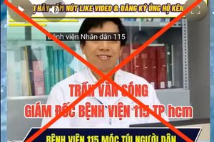 Hình ảnh của Giám đốc Bệnh viện Nhân dân 115 bị gán ghép sai sự thật. (Ảnh: CMH)