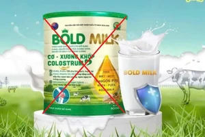 Sữa giả mà cơ sở tại quận Bình Thạnh (TPHCM) kinh doanh là Bold Milk cơ xương khớp Clostrum.