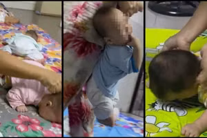 Hình ảnh bạo hành của các bảo mẫu tại cơ sở Mái ấm Hoa Hồng.