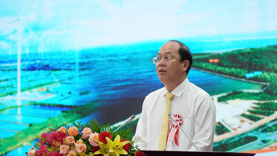 Bí thư Tỉnh ủy Cà Mau Nguyễn Hồ Hải phát biểu tại buổi lễ.