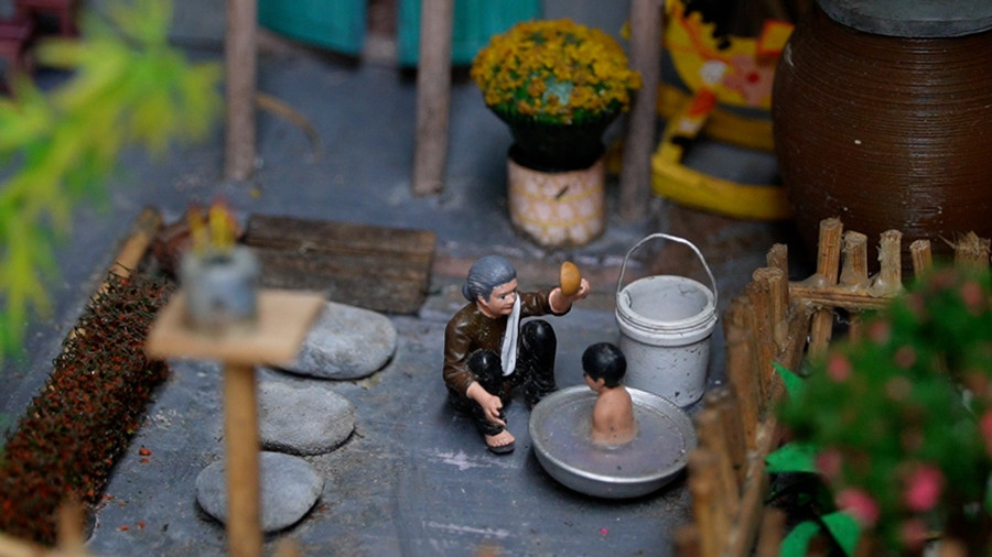 Khung cảnh quen thuộc ở làng quê miền Tây. mo-hinh-2.jpg