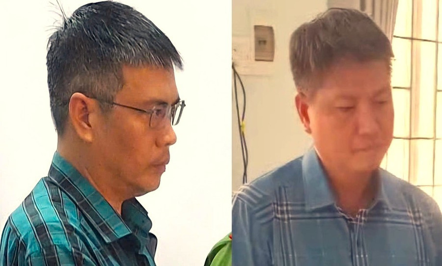 Ông Nguyễn Việt Triều (trái) và ông Huỳnh Văn Đẳng (phải) (Ảnh: Công an cung cấp).